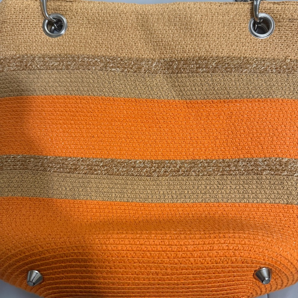 PRITZI/Orange & Tan/ Bohemian-Summer Woven Handbag - Picture 6 of 15